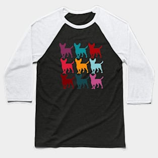 Chihuahua Dogs Rainbow Colors Baseball T-Shirt